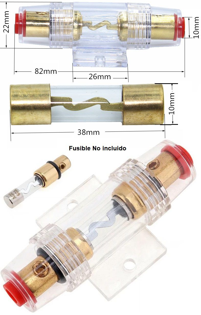 Porta Fusible Aereo 10-100A para Fusibles 10x38mm